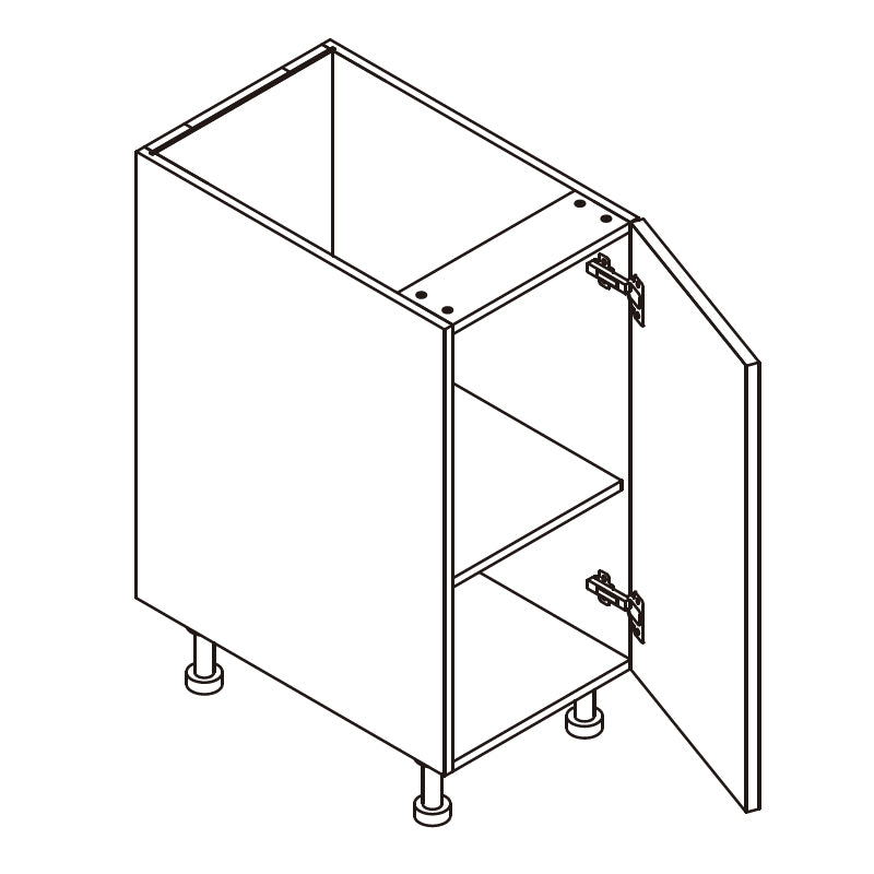Domain Cabinets B15FD-PLP-UN Pale Pine 15" x 35" With 1 Door and 1 Shelf Pale White Wood Base Cabinet