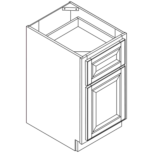 Domain Cabinets B18-GSQ-UN Ginger Square 18" x 35" With 1 Door and 1 Drawer Light Brown Wooden Base Cabinet