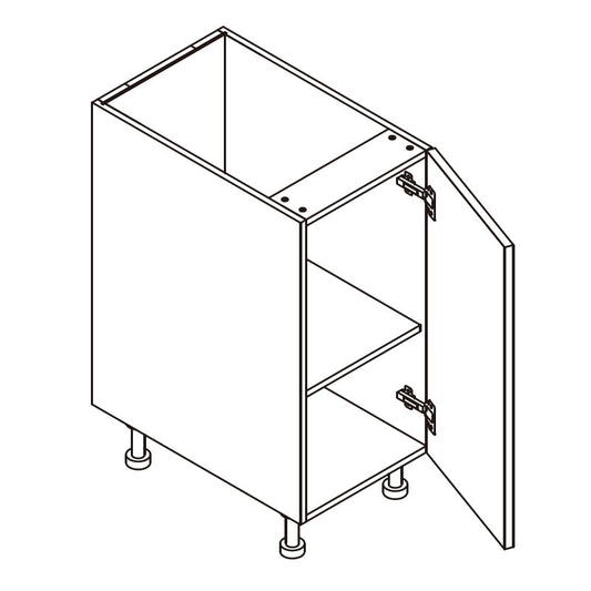 Domain Cabinets B21FD-GLW-UN Vienna 21" x 35" With 1 Door and 1 Shelf Gloss White Wooden Base Cabinet