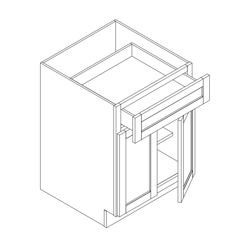 Domain Cabinets B24-CGM-JK Craftsman 24" x 35" With 2 Doors and 1 Drawer Gray Maple Wood Base Cabinet