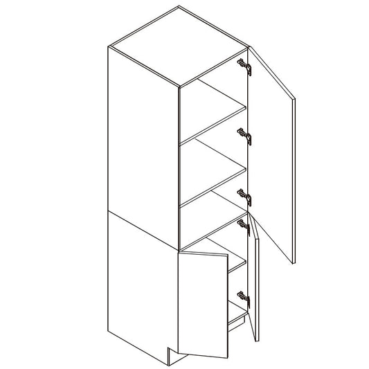 Domain Cabinets B24(T)-FLS-IN Frameless Lucca Slab 24" x 35" With 3 Doors and 3 Shelves Light Brown Wooden Single Pantry Cabinet