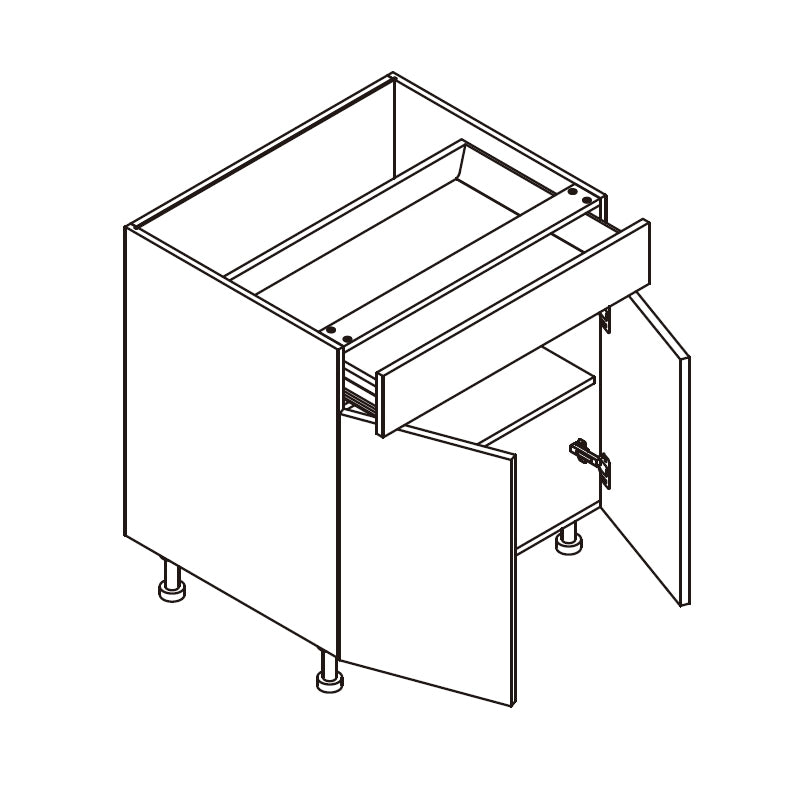 Domain Cabinets B33-DWS-UN Dark Wood Slab 33" x 35" With 1 Drawer, 2 Doors, 1 Shelf Dark Brown Wooden Base Cabinet