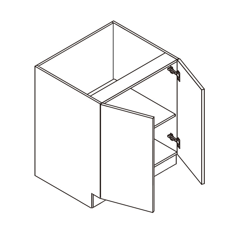 Domain Cabinets B33-FBS-IN Frameless 33" x 35" With 2 Doors and 1 Shelf Bella Slab Wood Base Cabinet
