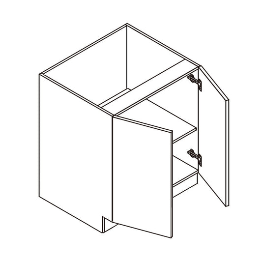 Domain Cabinets B33-FBS-IN Frameless 33" x 35" With 2 Doors and 1 Shelf Bella Slab Wood Base Cabinet