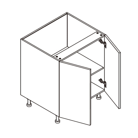 Domain Cabinets B33FD-GLG-UN Vienna 33" x 35" With 2 Doors and 1 Shelf Gloss Gray Wood Base Cabinet