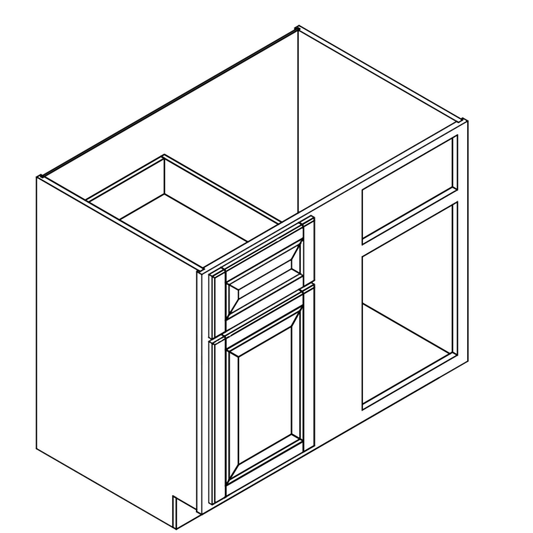Domain Cabinets BBC36-42-CFS-UN Coffee Square 36" x 35" With 1 Door and 1 Drawer Brown Wooden Blind Corner Base Cabinet