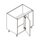 Domain Cabinets BBC36-42FD-GLW-UN Vienna 36" x 35" With 1 Door and 1 Shelf Gloss White Wooden Blind Corner Base Cabinet