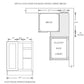 Domain Cabinets BBC36-AIW-SD Alton 27" x 35" With 1 Door Ivory White Wooden Blind Corner Cabinet