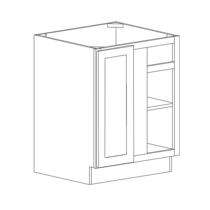 Domain Cabinets BBC36-CSB-SD Coastal Shaker 27" x 35 With 1 Door Blue Wooden Blind Corner Base Cabinet