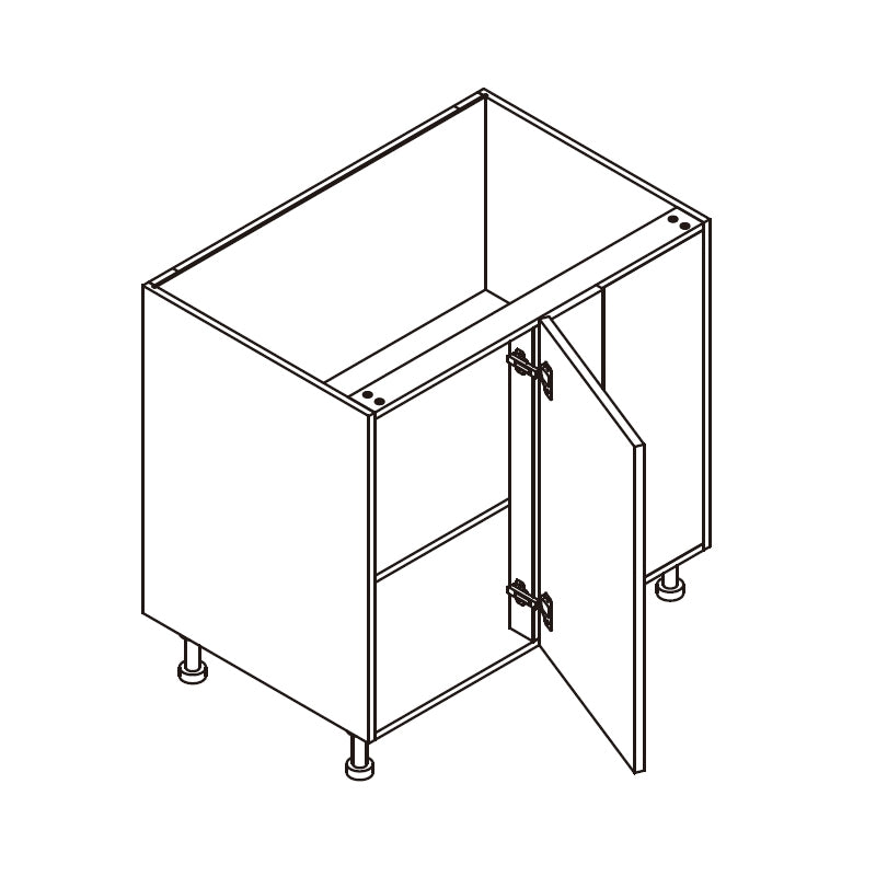 Domain Cabinets BBC42-45FDL-LQW-UN Lacquer 42" x 35" With 1 Door Left Hinge and 1 Shelf White Wooden Blind Corner Base Cabinet