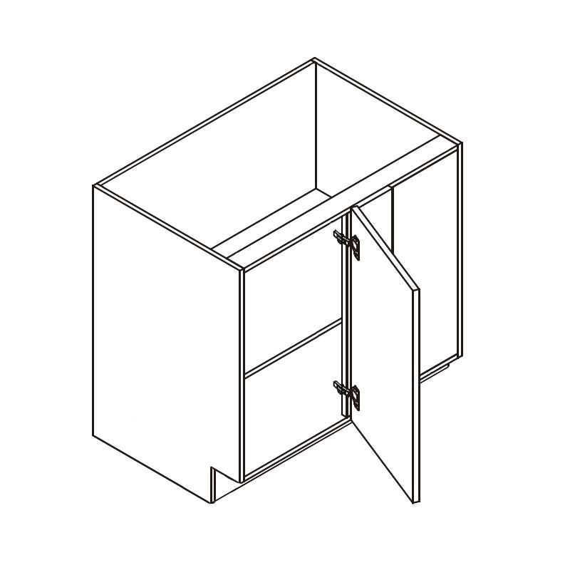 Domain Cabinets BBC42-FWG-IN Frameless 36" x 35" With 1 Door and 1 Shelf White Gloss Wooden Base Blind Corner Cabinet