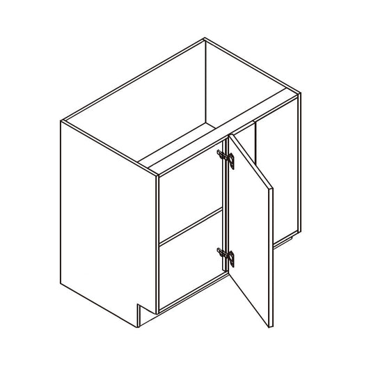 Domain Cabinets BBC42-FWG-IN Frameless 36" x 35" With 1 Door and 1 Shelf White Gloss Wooden Base Blind Corner Cabinet