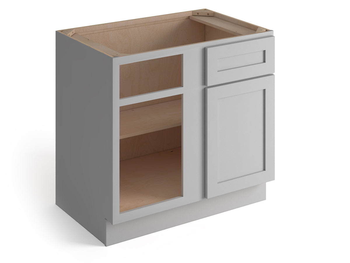 Domain Cabinets BBC42-SFPG-VW Valleywood Shaker 36" x 35" With 1 Door and 1 Drawer Gray Wooden Blind Corner Base Cabinet