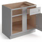 Domain Cabinets BBC42-SFPG-VW Valleywood Shaker 36" x 35" With 1 Door and 1 Drawer Gray Wooden Blind Corner Base Cabinet