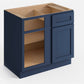 Domain Cabinets BBC45-MBF-VW Valleywood 39" x 35" With 1 Door and 1 Drawer Marine Blue Wooden Base Blind Corner Cabinet