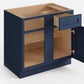 Domain Cabinets BBC45-MBF-VW Valleywood 39" x 35" With 1 Door and 1 Drawer Marine Blue Wooden Base Blind Corner Cabinet