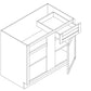 Domain Cabinets BBC45-MBF-VW Valleywood 39" x 35" With 1 Door and 1 Drawer Marine Blue Wooden Base Blind Corner Cabinet