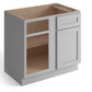 Domain Cabinets BBC45-SFPG-VW Valleywood Shaker 39" x 35" With 1 Door and 1 Drawer Gray Wooden Blind Corner Base Cabinet