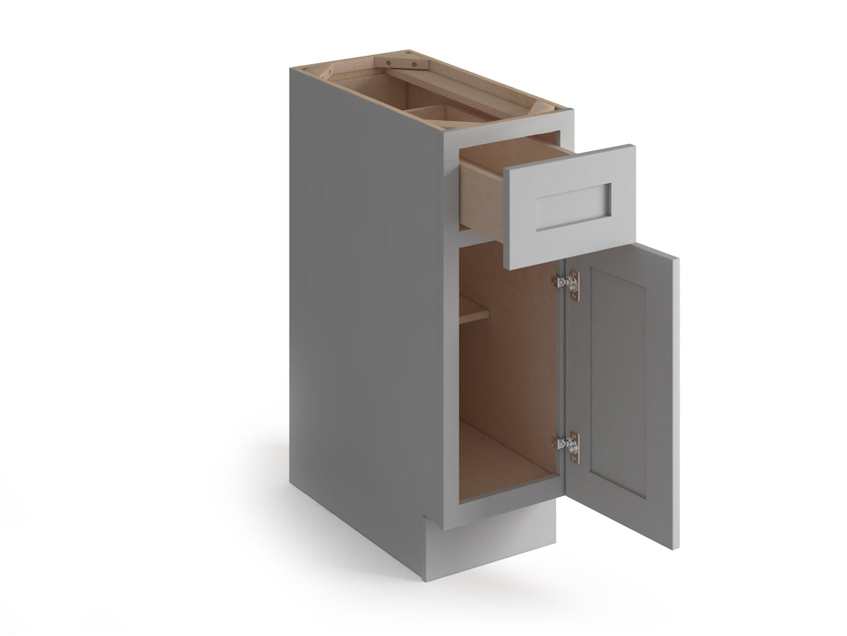 Domain Cabinets BC18-SFPG-VW Valleywood Shaker 18" x 35" With 1 Door and 1 Drawer Gray Wooden Base Cabinet