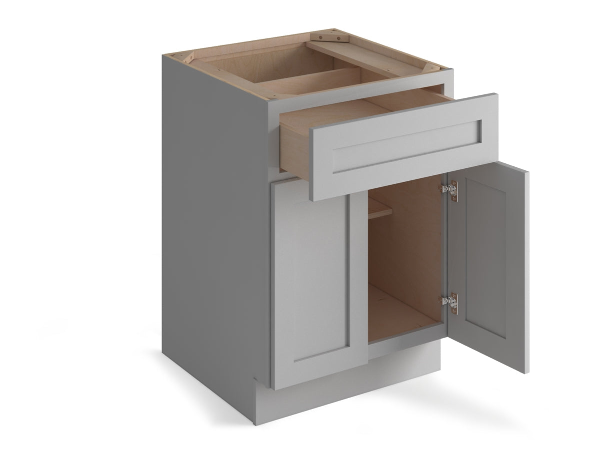 Domain Cabinets BC24-SFPG-VW Valleywood Shaker 24" x 35" With 2 Doors and 1 Drawer Gray Wooden Base Cabinet