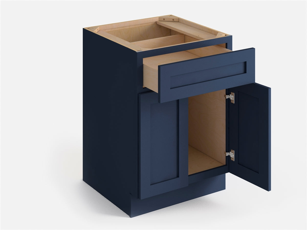 Domain Cabinets BC33-MBF-VW Valleywood 33" x 35" With 2 Doors and 1 Drawer Marine Blue Wooden Base Cabinet