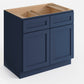 Domain Cabinets BC36-MBF-VW Valleywood 36" x 35" With 2 Doors and 2 Drawers Marine Blue Wooden Base Cabinet