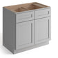 Domain Cabinets BC36-SFPG-VW Valleywood Shaker 36" x 35" With 2 Doors and 2 Drawers Gray Wooden Base Cabinet