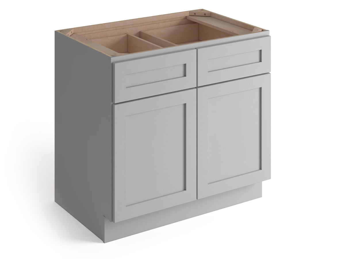 Domain Cabinets BC36-SFPG-VW Valleywood Shaker 36" x 35" With 2 Doors and 2 Drawers Gray Wooden Base Cabinet