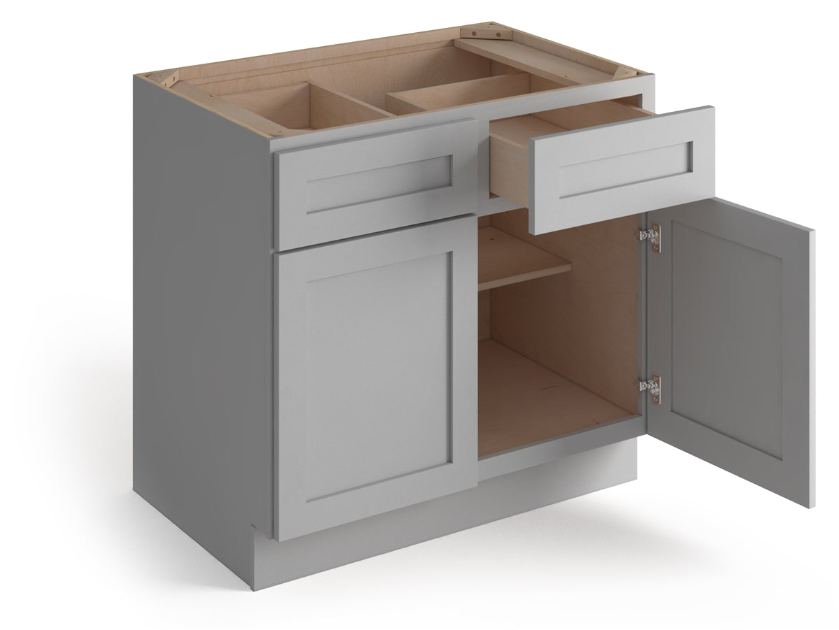 Domain Cabinets BC36-SFPG-VW Valleywood Shaker 36" x 35" With 2 Doors and 2 Drawers Gray Wooden Base Cabinet