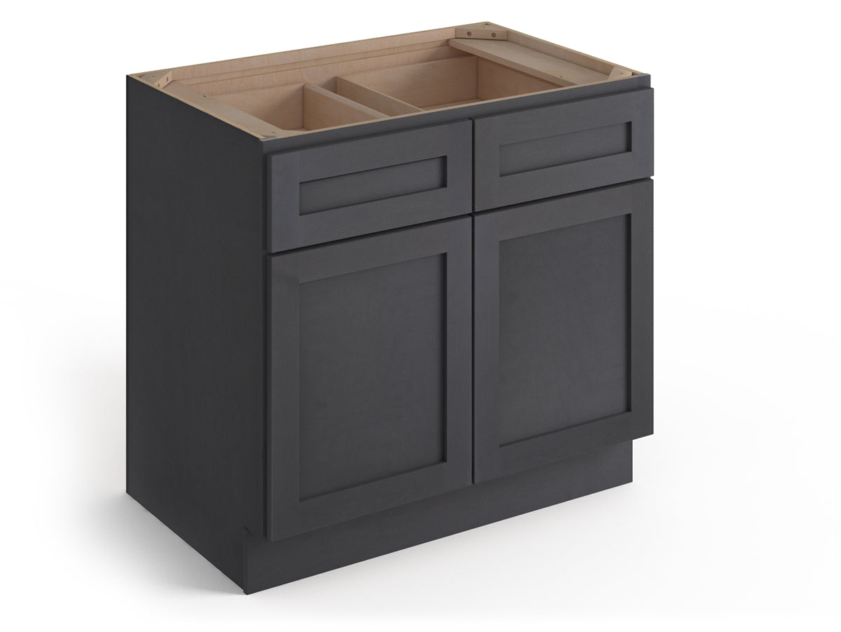 Domain Cabinets BC36-VIG-VW Valleywood 36" x 35" With 2 Doors and 2 Drawers Dusky Gray Wooden Base Cabinet