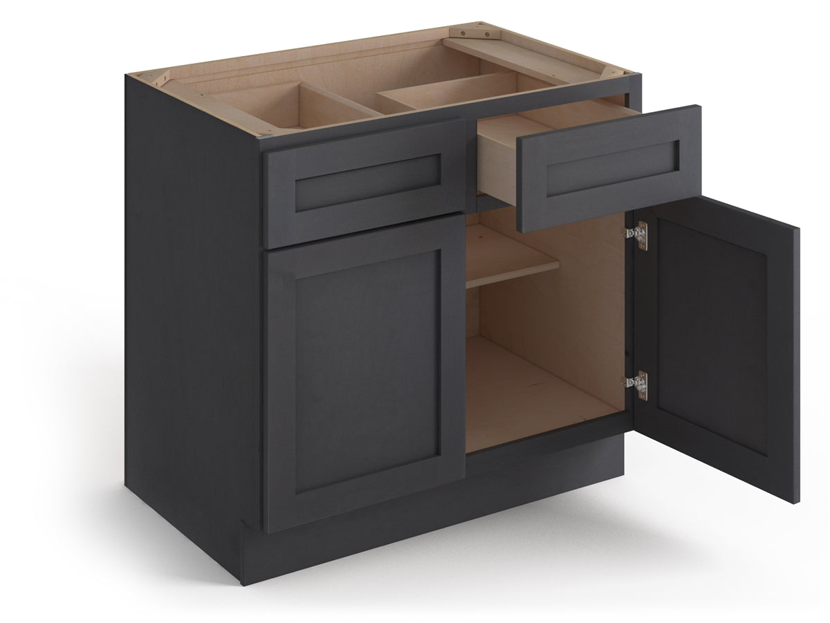 Domain Cabinets BC36-VIG-VW Valleywood 36" x 35" With 2 Doors and 2 Drawers Dusky Gray Wooden Base Cabinet