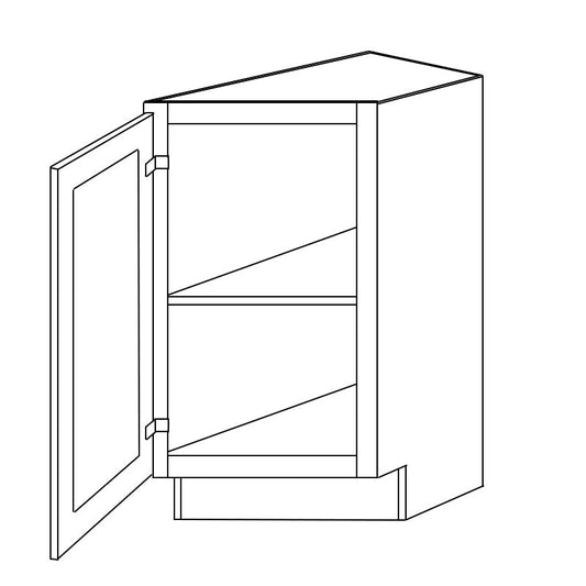 Domain Cabinets BEDL-MGS-IN Malibu 12" x 35" With 1 Left Door and 1 Shelf Gray Wooden End Angle Base Cabinet