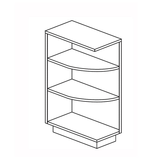 Domain Cabinets BEOS12-HCW-BC Hillcrest 12" x 35" With 2 Shelves White Wooden End Open Shelf