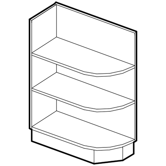 Domain Cabinets BES12L/R-CFS-UN Coffee Square 12" x 35" With 2 Shelves Brown Wooden End Base Open Shelf