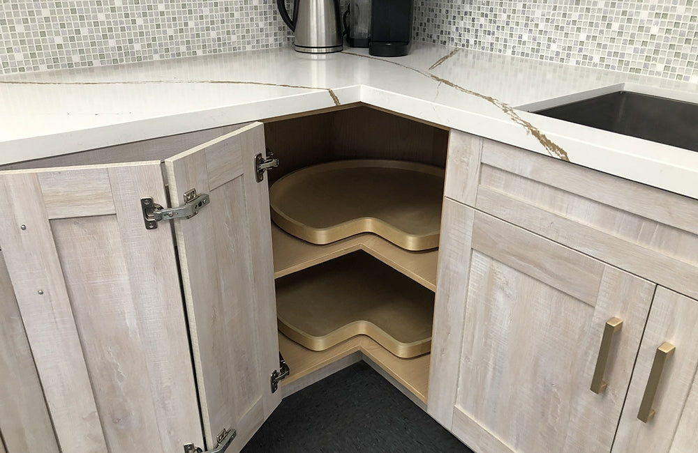 Domain Cabinets BLS33-GSO-UN Impression 33" x 35" With 1 Bi-fold Door Rustic Oak Wooden Lazy Susan Base Cabinet