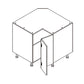 Domain Cabinets BLS36L-LQW-UN Lacquer 36" x 35" With 1 Folding Door Left Hinge White Wooden Lazy Susan Base Cabinet