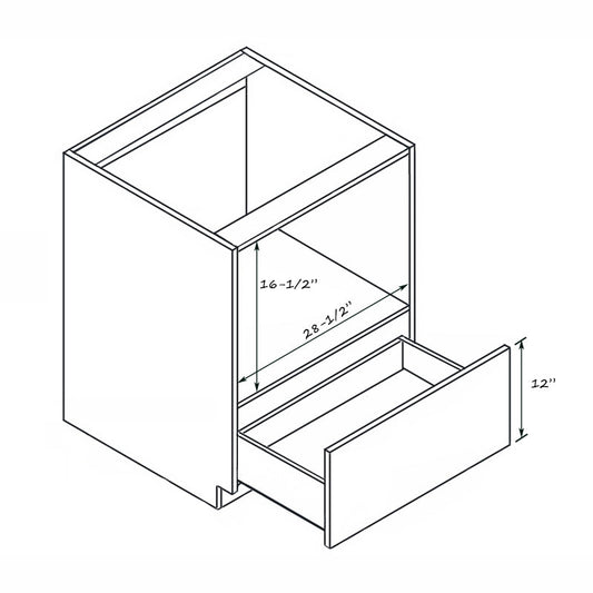 Domain Cabinets BMC30-GLG-UN Vienna 30" x 35" With 1 Drawer Gloss Gray Wood Microwave Base Drawer Cabinet