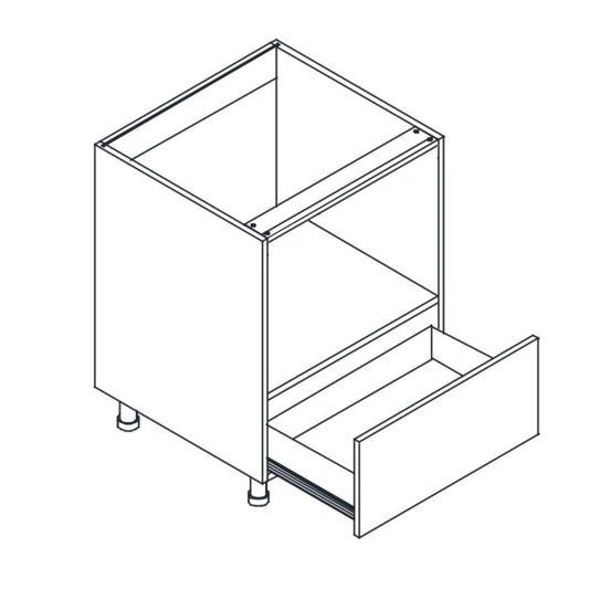 Domain Cabinets BMC30-WNT-UN Walnut Slab 30" x 35" With 1 Bottom Drawer and 1 Shelf Brown Wooden Microwave Base Cabinet