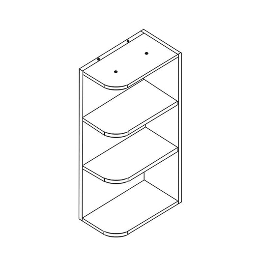 Domain Cabinets BOE12-CPW-SD Charleston 12" x 35" With 2 Shelves Pure White Wooden Open End Shelf