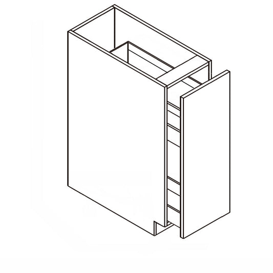 Domain Cabinets BSH09-FBS-IN Frameless 9" x 35" With 1 Drawer Bella Slab Wood Spice PullOut Drawer Cabinet