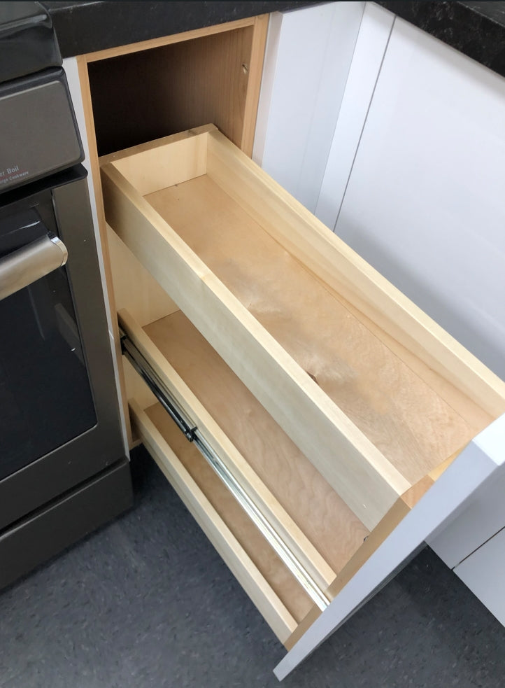 Domain Cabinets BSR06-GSO-UN Impression 6" x 35" With 1 Pullout Drawer Rustic Oak Wooden Spice Rack Base Cabinet