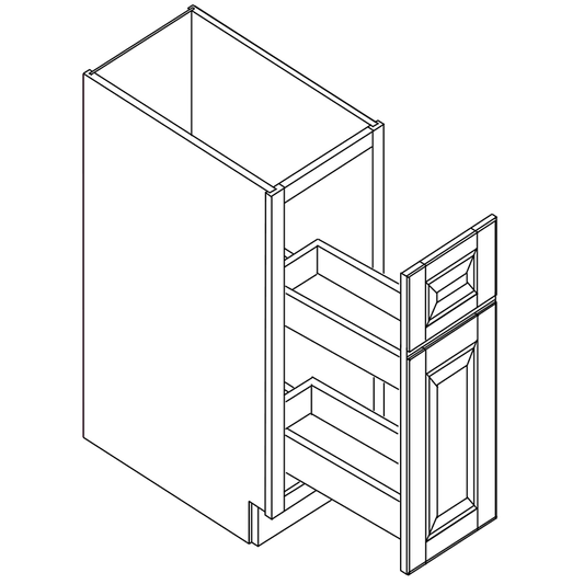 Domain Cabinets BSR06-GSQ-UN Ginger Square 6" x 35" With 1 Drawer Light Brown Wooden Spice Rack Base Cabinet