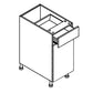 Domain Cabinets BTC18-GLG-UN Vienna 18" x 35" With 2 Drawers Gloss Gray Wood Trash PullOut Base Drawer Cabinet