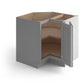Domain Cabinets CB36-SFPG-VW Valleywood Shaker 36" x 35" With 1 Folding Door Gray Wooden Lazy Susan Base Cabinet