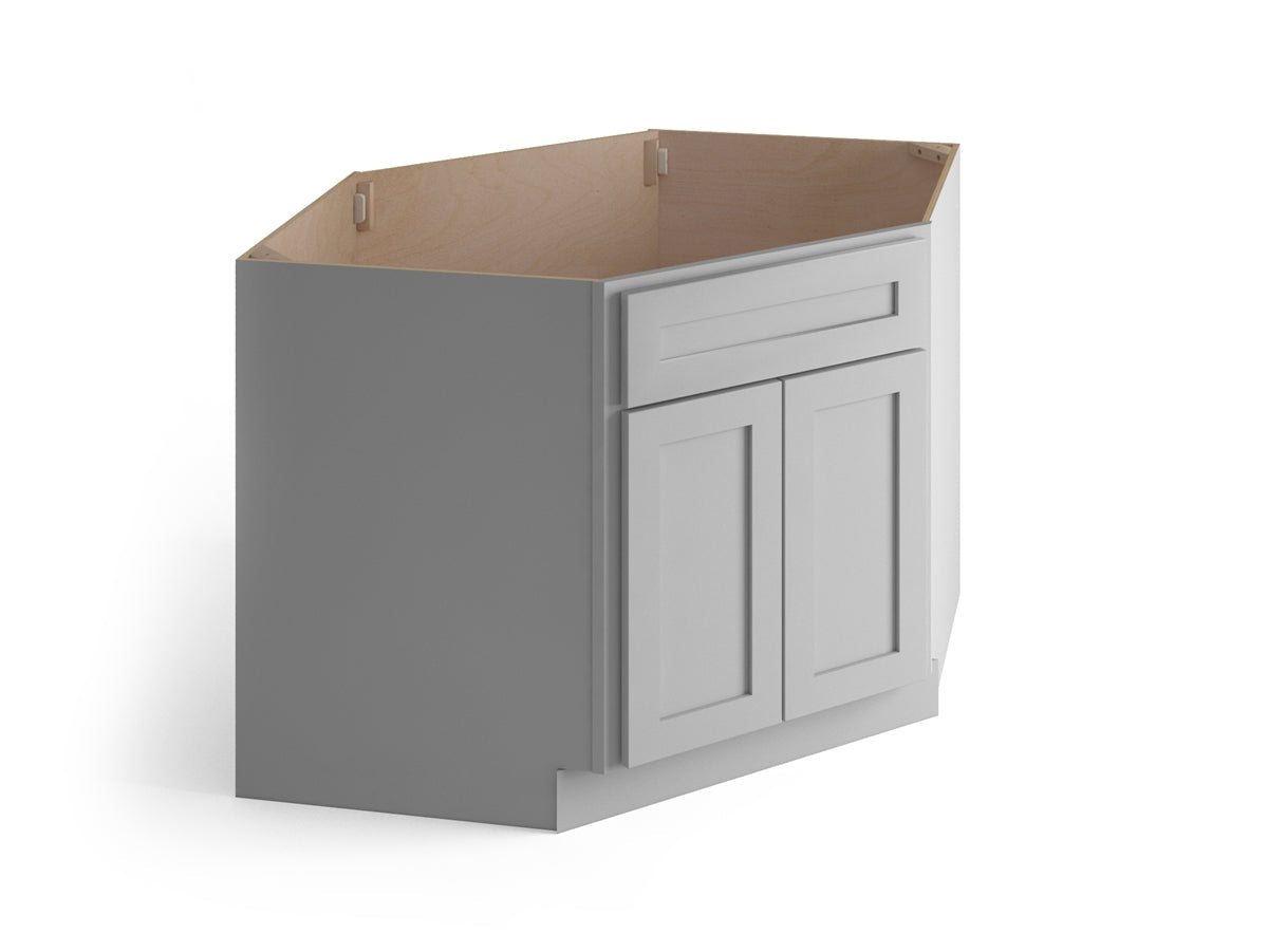 Domain Cabinets CBD42-SFPG-VW Valleywood Shaker 42" x 35" With 2 Doors Gray Wooden Diagonal Sink Base