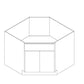 Domain Cabinets CBD42-SFPG-VW Valleywood Shaker 42" x 35" With 2 Doors Gray Wooden Diagonal Sink Base