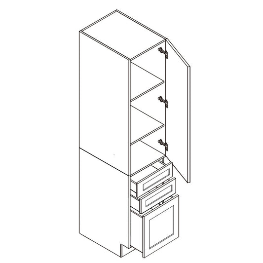 Domain Cabinets Cali 18" x 35" With Bottom Base 3 Drawers White Wooden Shaker Base Pantry Cabinet