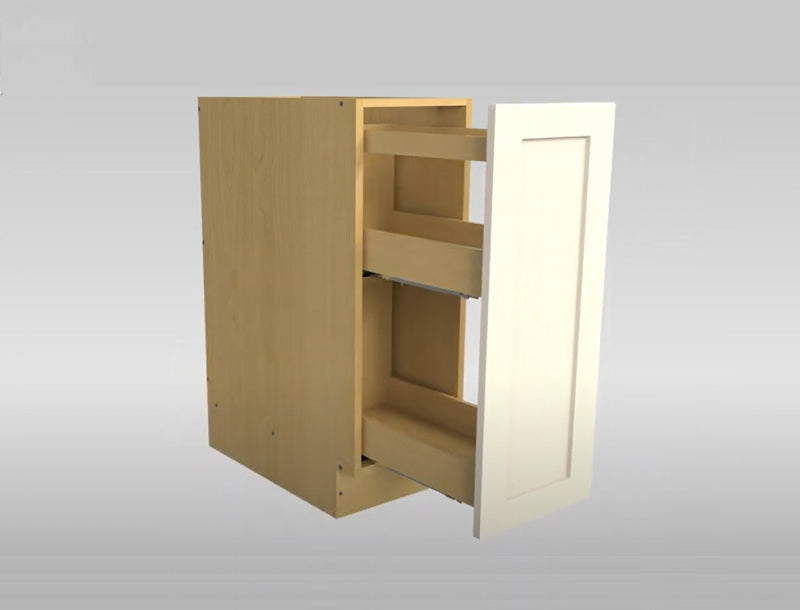 Domain Cabinets Cali 9" x 35" With 1 Drawer White Wooden Shaker Base Spice Pullout Drawer