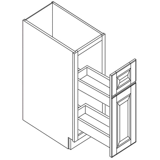 Domain Cabinets DB09-AMO-BK American 9" x 35" With 1 Drawer Oak Wooden Spice Drawer Cabinet