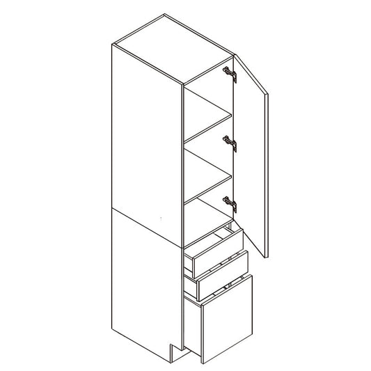 Domain Cabinets DB18(T)-FWG-IN Frameless 18" x 35" With 3 Bottom Drawers White Gloss Wooden Single Pantry Cabinet